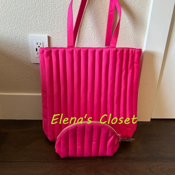 NWT ~ KATE SPADE PUFFY PINK TOTE & POUCH SET - Picture 9 of 11